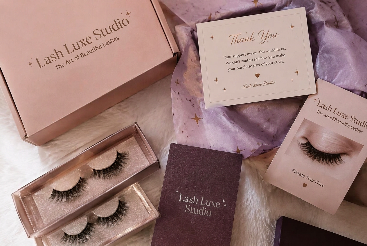 Lash Luxe Studio branded packaging concept